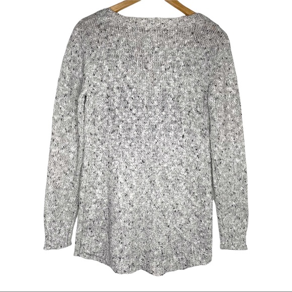 Molly Bracken Black and White Fuzzy Heart Crewneck Sweater NWOT - Picture 2 of 7